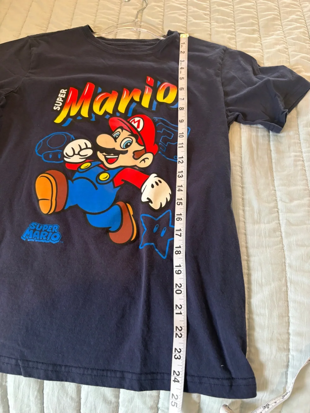 Boys Super Mario Nintendo Navy Graphic T-Shirt Size XL/14